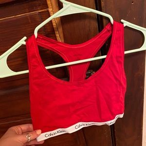 Red Calvin Klein bralette